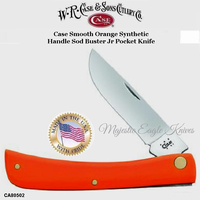 W.R. Case & Son's Cutlery CA80502 Case Smooth Orange Synthetic Handle Sod Buster Jr Pocket Knife