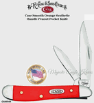 W.R. Case & Son's Cutlery CA80504 Case Smooth Orange Synthetic Handle Peanut Pocket Knife