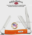 W.R. Case & Son's Cutlery CA80509 Case Smooth Synthetic Orange Handle Medium Stockman Pocket Knife