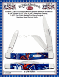 W.R. Case & Sons Cutlery CA11223 Case XX� Patriot Kirinite Handle Medium Stockman 3-1/4" Closed 2-1/2" Clip, 1-5/8" Sheepfoot Coping, 1-5/8" Pen PLain Blades Tru-Sharp Surgical Stainless Steel Pocket Knife