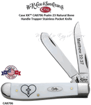W.R. Case & Son's Cutlery CA8796 Case XX� Psalm 23 Natural Bone Handle Trapper Stainless Pocket Knife         