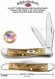 W.R. Case & Son's Cutlery CA048 Case XX™ Genuine Stag Peanut Pocket Knife W.R. Case & Son's Cutlery CA048 Case XX™ Genuine Stag Peanut Pocket Knife