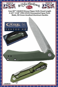W.R. Case & Sons Cutlery CA64659 Case XX™ Kinzua 4-3/4" Closed 3-3/8" Locking Spear Frame S35VN Steel Plain Blade OD Green Aluminum Handle Pocket Knife W.R. Case & Sons Cutlery CA64659 Case XX™ Kinzua 4-3/4" Closed 3-3/8" Locking Spear Frame S35VN Steel Plain Blade OD Green Aluminum Handle Pocket Knife