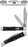 W.R. Case & Sons Cutlery CA27737 Case XX� Smooth Black Micarta Handle Small Swell Center Jack 3" Closed Tru-Sharp Surgical Steel Blade Pocket Pocket Knife 