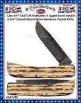 W.R. Case & Sons Cutlery Case XX CA27235 Sod Buster Jr Jigged Burnt Bone, Handle Damascus Pocket Knife 
