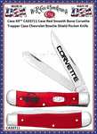 W.R. Case & Sons Cutlery Case XX� CA33711 Case Red Smooth Bone Corvette Trapper Case Chevrolet Bowtie Shield Pocket Knife