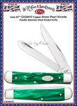 W.R. Case & Sons Cutlery Case XX™ CA24410 Trapper Green Pearl Kirinite Handle 4-1/8" Closed Stainless Steel Pocket Knife W.R. Case & Sons Cutlery Case XX™ CA24410 Trapper Green Pearl Kirinite Handle 4-1/8" Closed Stainless Steel Pocket Knife