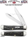 W.R. Case & Son.'s Cutlery CA18221 Case XX Black Jigged Synthetic Bone Handle Trapper 4-1/8" Closed Pocket Knife