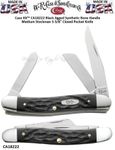 W.R. Case & Son.'s Cutlery CA18222 Case XX Black Jigged Synthetic Bone Handle Medium Stockman 3-5/8" Closed Pocket Knife