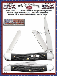 W.R. Case & Son.'s Cutlery CA18222 Case XX™ Black Jigged Synthetic Bone Handle Medium Stockman 3-5/8" Closed Pocket Knife W.R. Case & Son.'s Cutlery CA18222 Case XX™ Black Jigged Synthetic Bone Handle Medium Stockman 3-5/8" Closed Pocket Knife