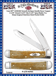 W.R. Case & Son's Cutlery Case XX� CA58182 Smooth Antique Bone Handle Trapper 4-1/8" Closed 3 -1/4" Clip 3-1/4" Spey Tru-sharp Surgical Stainless Steel Plain Blades Stainless Pocket Knife 