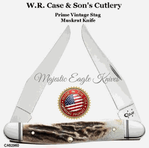 W.R. Case & Son's Cutlery Limited Edition CA52960 CASE XX Prime Vintage Stag Handled Muskrat Knife