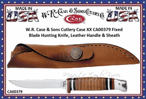 W.R. Case & Son'sCutlery Case XX CA379 Fixed Blade Leather Handle Hunting Knife & Sheath