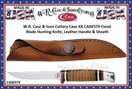 W.R. Case & Son'sCutlery Case XX CA379 Fixed Blade Leather Handle Hunting Knife & Sheath