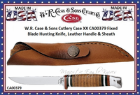 W.R. Case & Son'sCutlery Case XX CA379 Fixed Blade Leather Handle Hunting Knife & Sheath