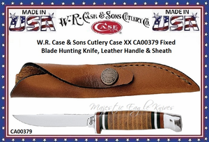 W.R. Case & Son'sCutlery Case XX CA379 Fixed Blade Leather Handle Hunting Knife & Sheath