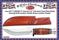 W.R. Case & Son'sCutlery Case XX CA385 Fixed Blade Leather Handle Hunting Knife & Sheath