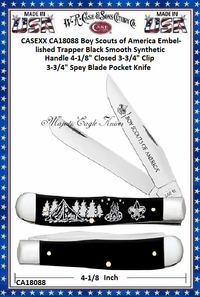 W.R. Case & Sons CA18088 Case XX™ BSA® Trapper Embellished Smooth Blue Synthetic Handle 4-1/4" Closed 3-3/4" Clip 3-3/4" Spey Blade Pocket Knife W.R. Case & Sons CA18088 Case XX™ BSA® Trapper Embellished Smooth Blue Synthetic Handle 4-1/4" Closed 3-3/4" Clip 3-3/4" Spey Blade Pocket Knife