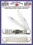 W.R. Case & Sons CA33700 Case XX� Chevrolet Natural Bone Handle Diamond Plate Pattern Trapper Stainless Pocket Knife  
