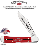 W.R. Case & Sons CA33706 Case XX�Chevrolet Smooth Synthetic Red Chevy Logo Handle Mini Copperlock Stainless Pocket Knife  