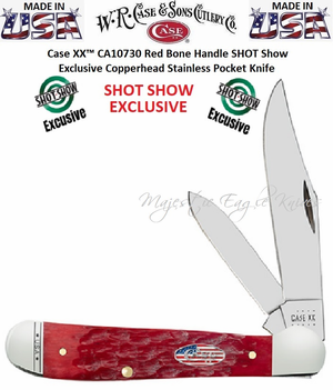 W.R. Case & Sons Cutlery 2021 Shot Show Special CA10730 Case XX� Jigged Dark Red Bone Handle Copperhead Stainless Pocket 