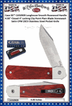 W.R. Case & Sons Cutlery CA50909 Case XX� Longhouse Smooth Rosewood Handle 4" Closed 3" Locking Clip Point Stonewash Satin CPM 20CV Stainless Steel Pocket Knife 