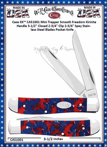 W.R. Case & Sons Cutlery CA51001 Case XX� Mini Trapper Smooth Freedom Kirinite Handle 3-1/2" Closed 2-3/4" Clip 2-3/4" Spey Plane Blade Tru-Sharp Stainless Steel Pocket Knife 