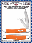 W.R. Case & Sons Cutlery CA80517 Case XX� Medium Jack Orange Synthetic Handle 3-3/8" Closed 2-1/2" Clip 1-7/8" Pen Plane Blade Tru-Sharp Surgical Stainless Steel Pocket Knife