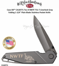 W.R. Case & Sons Cutlery​ CA18771 Case XX™ NWTF Tec X TS1-T Linerlock Knife Gray Finish Stainless Drop Point Plain Blade High Grade 440 Stainless Steel Titanium Coat with Pocket Clip Blade W.R. Case & Sons Cutlery​ CA18771 Case XX™ NWTF Tec X TS1-T Linerlock Knife Gray Finish Stainless Drop Point Plain Blade High Grade 440 Stainless Steel Titanium Coat with Pocket Clip Blade