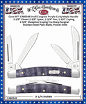 W.R. Case & Sons Cutlery CA80548 Case XX� Small Congress Purple Curly Maple Handle 3-1/8" Closed 2-3/8" Spear, 1-3/4" Pen, 1-3/4" Coping, 2-3/8" Sheepfoot Coping Tru-Sharp Surgical Stainless Steel Plain Blade, Pocket Knife 