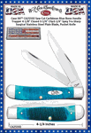 W.R. Case & Sons Cutlery CA25592 Case XX� Saw Cut Caribbean Blue Bone Handle Trapper 4-1/8" Closed 3-1/4" Clip3-1/4" Spey Tru-Sharp Surgical Stainless Steel Plain Blade, Pocket Knife 