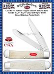 W.R. Case & Sons Cutlery CA14020 Case XX� Trapper Smooth Natural Bone Handle 4-1/8" 3-1/4" Clip 3-1/4" Spey Blade Closed Stainless Pocket Knife