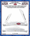W.R. Case & Sons Cutlery C60198 Case XX� Small Congress White SparXX Handle 3-1/8" Closed 2-3/8" Spear 1-3/4" Pen Blades Tru-Sharp Surgical Stainless Steel Pocket Knife