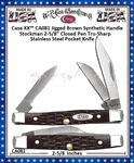 W.R. Case & Sons Cutlery CA081 Case XX� Jigged Brown Synthetic Handle Stockman 2 5/8" Closed Tru-sharp Surgical Stainless Steel Pocket Knife