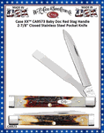 W.R. Case & Son's Cutlery CA9573 Case XX� Baby Doc Red Stag Handle 2-7/8" Closed Stainless Steel Pocket Knife