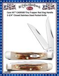 W.R. Case & Son's Cutlery CA09580 Case XX Tiny Trapper Red Stag Handle 2-3/4" Closed Stainless Steel Pocket Knife