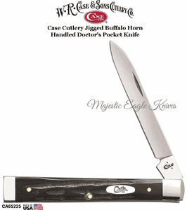 W.R. Case & Son's Cutlery CA65225 Case Cutlery Jigged Buffalo Horn Handled Doctor's Pocket Knife 