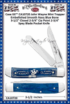 W.R. Case & Sons Cutlery CA10720 Case XX John Wayne Mini Trapper Embellished Smooth Navy Blue Bone Handle 3-1/2" Closed 2-3/4" Clip 2-3/4" Spey Blade Stainless Steel Pocket Knife