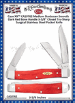 W.R. Case & Sons Cutlery CA10762 Case XX� Medium Stockman Smooth Dark Red Bone Handle 3-5/8" Closed Tru-Sharp Surgical Stainless Steel Pocket Knife  