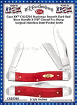 W.R. Case & Sons Cutlery CA10764 Case XX� Stockman Smooth Dark Red Bone Handle 3-7/8" Closed Tru-Sharp Surgical Stainless Steel Pocket Knife