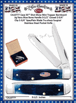 W.R. Case & Sons Cutlery CA10777 Case XX� Shot Show Mini Trapper Barn board Jig Navy Blue Bone Handle 3-1/2" Closed 2-3/4" Clip 2-3/4" SpeyPlain Blade Tru-sharp Surgical Stainless Steel Pocket Knife 