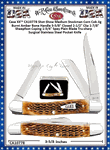 W.R. Case & Sons Cutlery CA10778 Case XX� Shot Show Medium Stockman Corn Cob Jig Burnt Amber Bone Handle 3-5/8" Closed 2-1/2" Clip 1-7/8" Sheepfoot Coping 1-3/4" Spey Plain Blade Tru-sharp Surgical Stainless Steel Pocket Knife 
