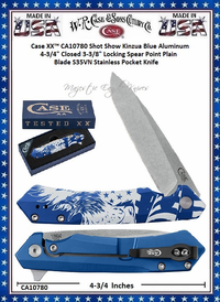 W.R. Case & Sons Cutlery CA10780 Case XX™ Shot Show Kinzua Blue Aluminum Handle 4-3/4" Closed 3-3/8" Locking Spear Point Plain Blade S35VN Stainless Pocket Knife W.R. Case & Sons Cutlery CA10780 Case XX™ Shot Show Kinzua Blue Aluminum Handle 4-3/4" Closed 3-3/8" Locking Spear Point Plain Blade S35VN Stainless Pocket Knife