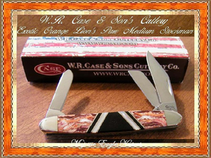 W.R. Case& Sons Cutlery CA11094 Exotic Orange Lion's Paw Medium Stockman Knife