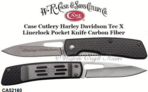 W.R. Case & Son's Cutlery CA52160 Case Cutlery Harley Davidson Tec X Linerlock Carbon Fiber Handle Pocket Knife