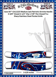 W.R. Case & Sons Cutlery CA11225 Case XX™ Medium Jack Patriotic Kirinite Handle 3-3/8" Closed 2-1/2" Clip 1-7/8" Pen Blade Closed Tru-Sharp Stainless Steel Pocket Knife W.R. Case & Sons Cutlery CA11225 Case XX™ Medium Jack Patriotic Kirinite Handle 3-3/8" Closed 2-1/2" Clip 1-7/8" Pen Blade Closed Tru-Sharp Stainless Steel Pocket Knife