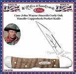 W.R. Case & Son's Cutlery CA10709 Case xx John Wayne Curly Maple Wood Large Copperlock Pocket Knife