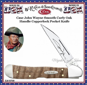 W.R. Case & Son's Cutlery CA10709 Case xx John Wayne Curly Maple Wood Large Copperlock Pocket Knife