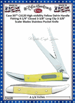 W.R. Case & Sons Cutlery CA120 Case XX� High-visibility Yellow Delrin Handle 4-1/4" Closed 3-3/8" Long Clip 3-3/8" Scaler Fishing Stainless Pocket Knife