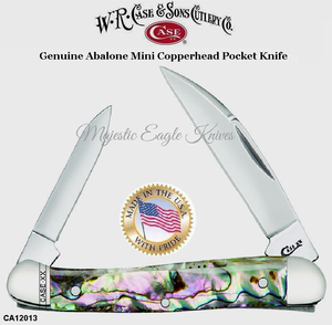 W.R. Case & Sons Cutlery CA12013 Genuine Abalone Mini Copperhead Pocket Knife